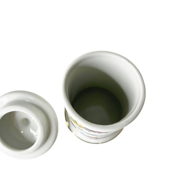 Vintage Reutter Porcelain "BETTHUPFERL" Bedtime Snack Jar W/ Lid W. Germany - Picture 11 of 16